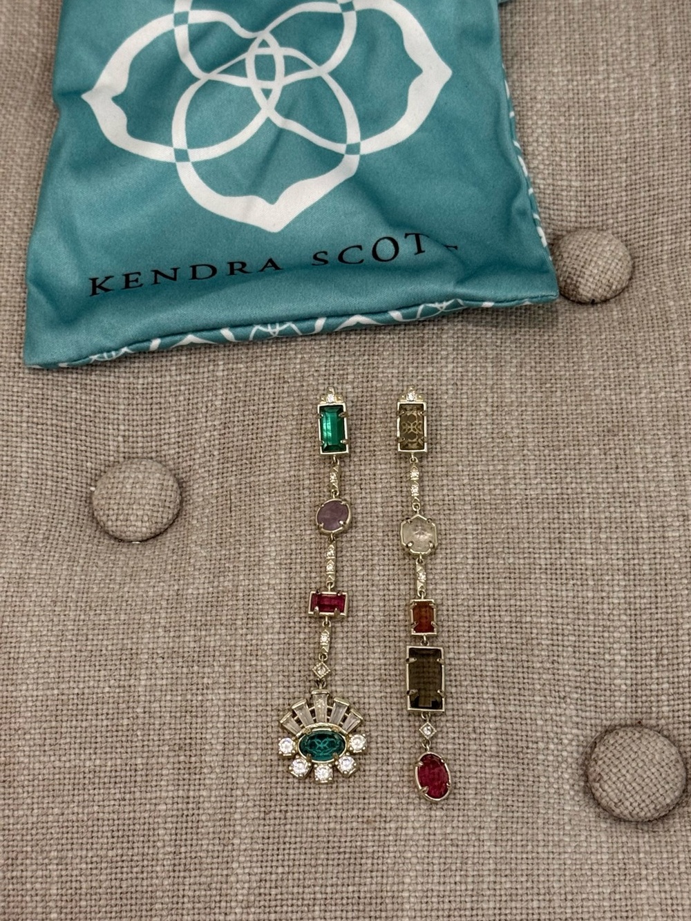 Kendra Scott • asymmetrical multistone drop earrings - Picture 3 of 8